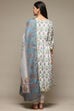 White Cotton Blend Gathered Kurta Suit Set image number 4