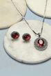Ruby Brass Necklace Set image number 4