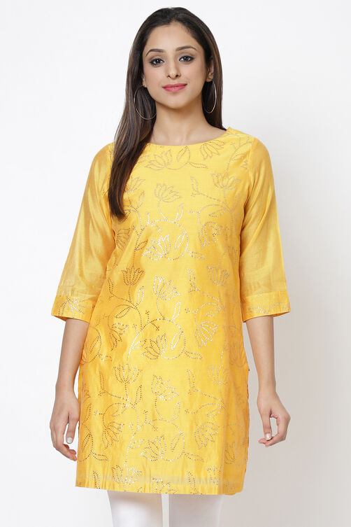 Blue Art Silk Short Yarndyed Kurti image number 3