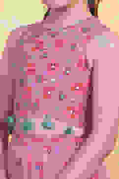 Pink Printed Flared Lehenga Set image number 1