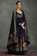 Rohit Bal Indigo Silk Chanderi Floral Anarkali Suit Set image number 5