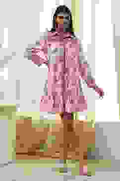 Peach-Colored Cotton  Floral Tiered Dress image number 6