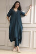 Burnt Orange Dyed Asymmetric Kurta Set image number 7