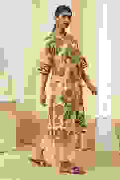 Beige Cotton Blend Straight Kurta Set image number 5