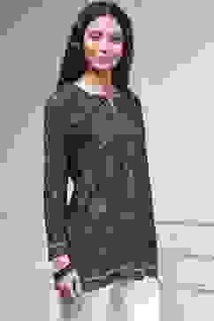 Blue Printed Straight Short Kurta image number 4