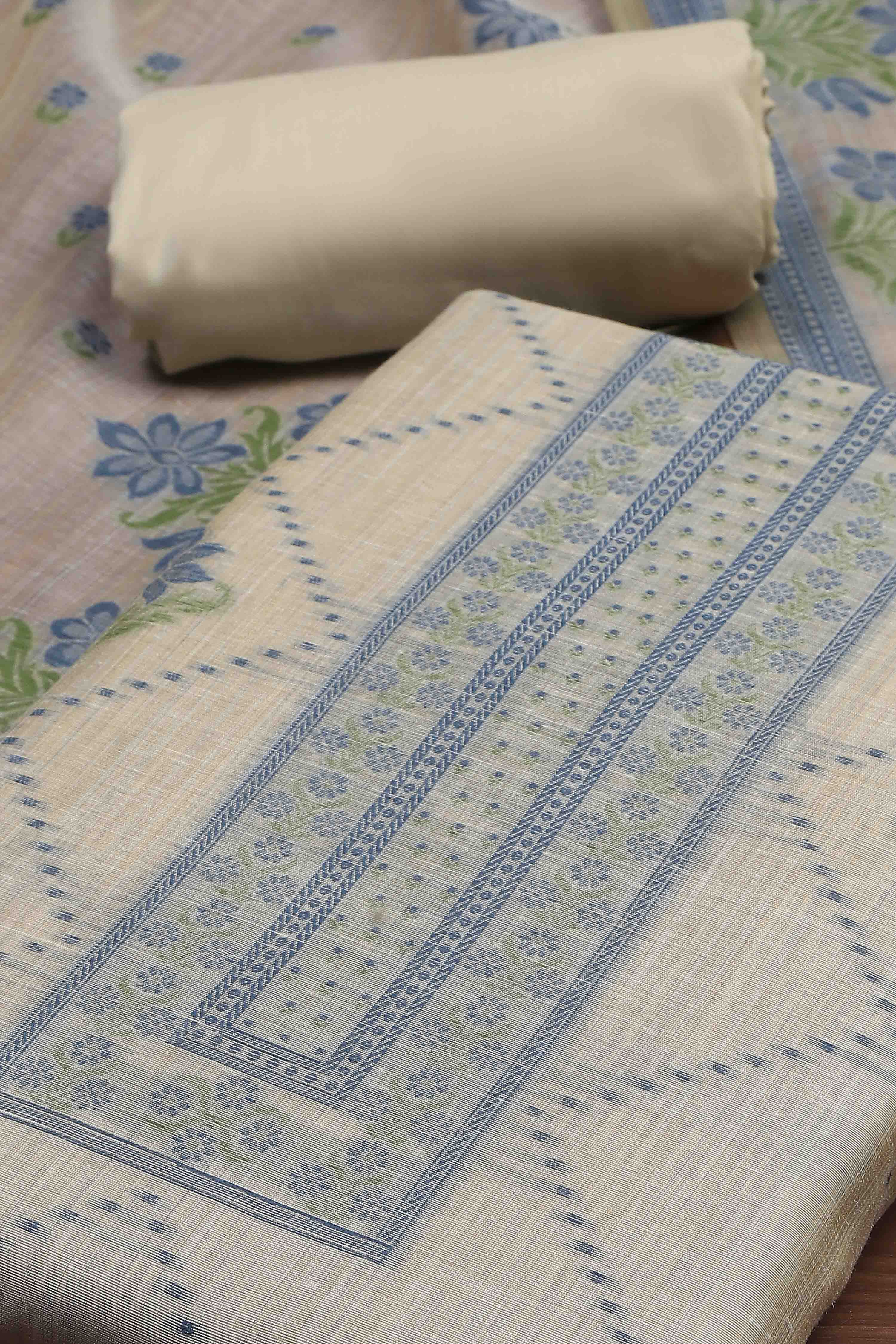 Pink Cotton Attractive Floral Print Unstitched Suit Set image number 1