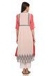White Flared Cotton Printed Kurta image number 6