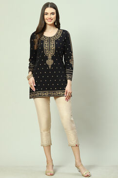 Gold Art Silk Cotton Narrow Pant image number 5