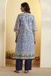 Blue Cotton Straight Kurta image number 4