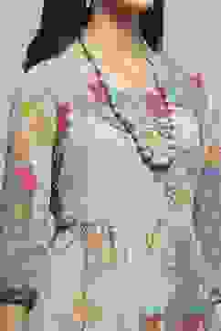 Blue Polyester Tiered Dress image number 1