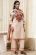 Peach-Toned Cotton Straight Suit Set image number 5