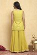 Yellow Polyester Dyed Straight Sharara Suit Set image number 4