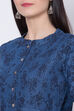 Denim Blue Cotton Straight Printed Kurta image number 1