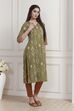 Green Cotton Printed Straight Kurta image number 4