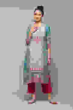 Teal LIVA Straight Printed Kurta image number 0