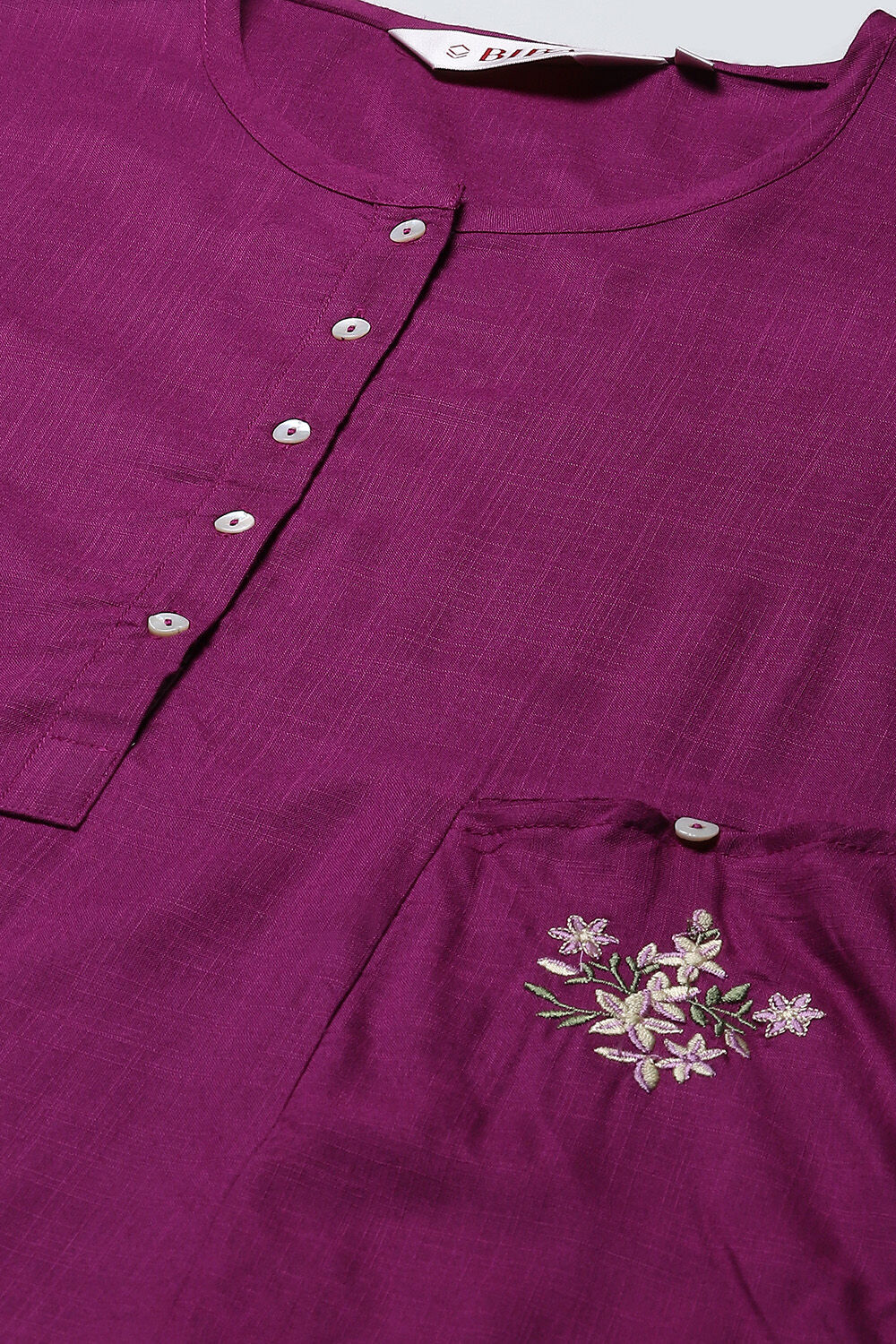 Pink & Purple Solid Rayon Straight Suit Set image number 1