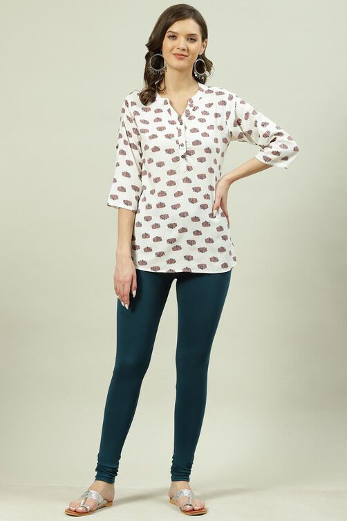 Camel Cotton Blend Solid Churidar image number 5