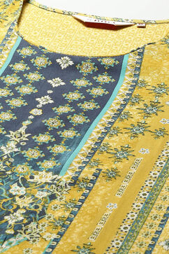 Yellow Printed Straight Kurta image number 1