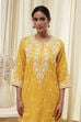 Blue Cotton Embroidered Straight Kurta Set image number 1