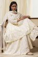 Off-White Cotton Metallic Flared Suit Set image number 0
