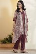 Onion Pink Viscose Rayon Printed Fusion Set image number 5