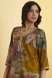 Berry Pink Poly Viscose Floral Straight Kurta image number 1