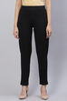 Navy Straight Poly Viscose Leggings image number 4