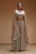 Beige Viscose Georgette Fusion Sharara Set image number 6