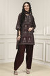 Brown Printed Straight Suit Set image number 6