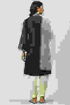 Beige & Black Printed Straight Kurta Salwar Suit Set image number 4