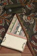 Off White Handloom Cotton Hand Block Print Unstitched Suit Set image number 0
