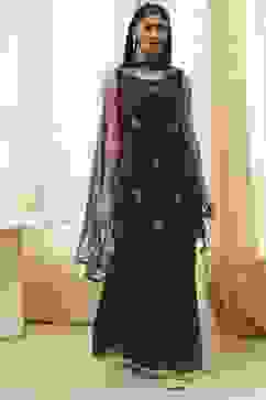 Blue Embroidered Straight Suit Set image number 6