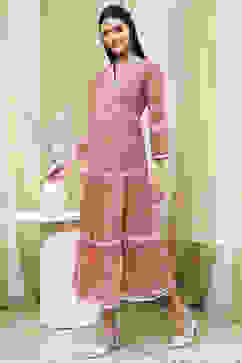 Light Pink Embroidered Tiered Dress image number 2