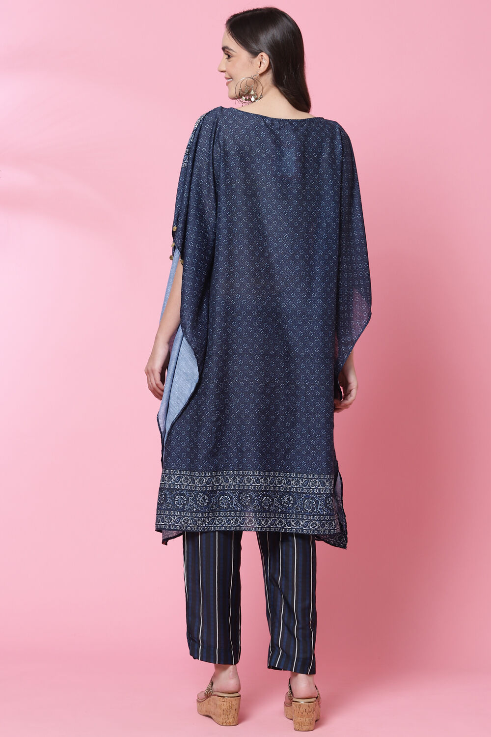 Brown Art Silk Kaftan Set image number 4