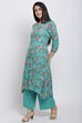 Pink Viscose A-Line Kurta Palazzo Suit Set image number 3