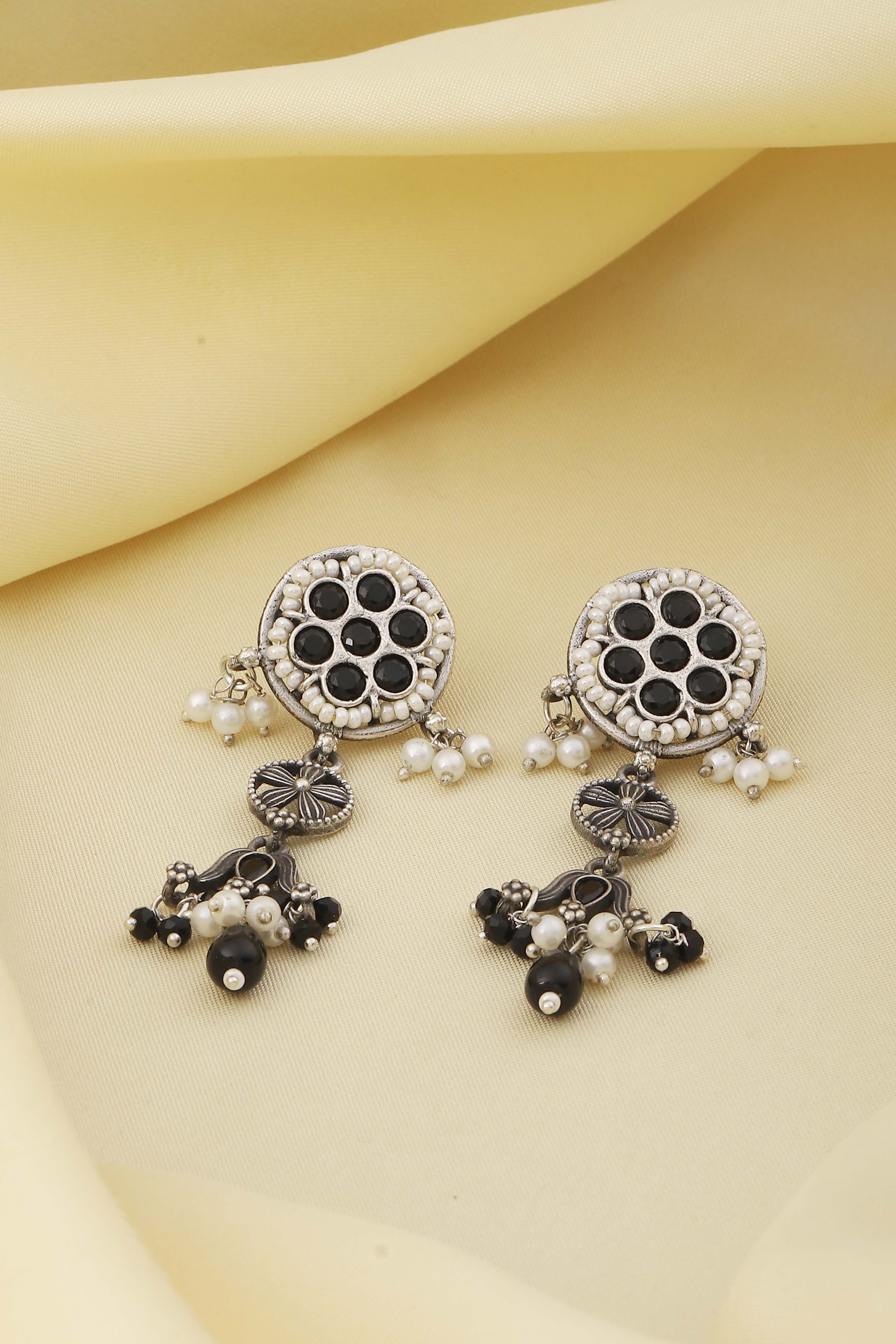 Green Black Brass Drop & Danglers image number 0