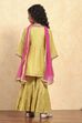 Green Cotton Dyed Gathered Sharara Suit Set image number 4