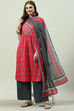 Blue Cotton Straight Suit Set image number 0