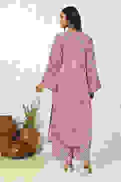 Pink Cotton Printed Unstitched Suit Set image number 5