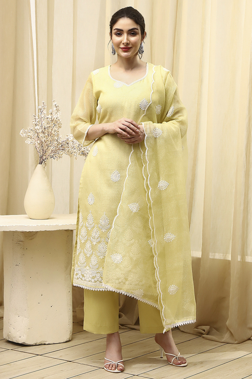 Pink Cotton Machine Embroidered Unstitched Suit Set image number 7