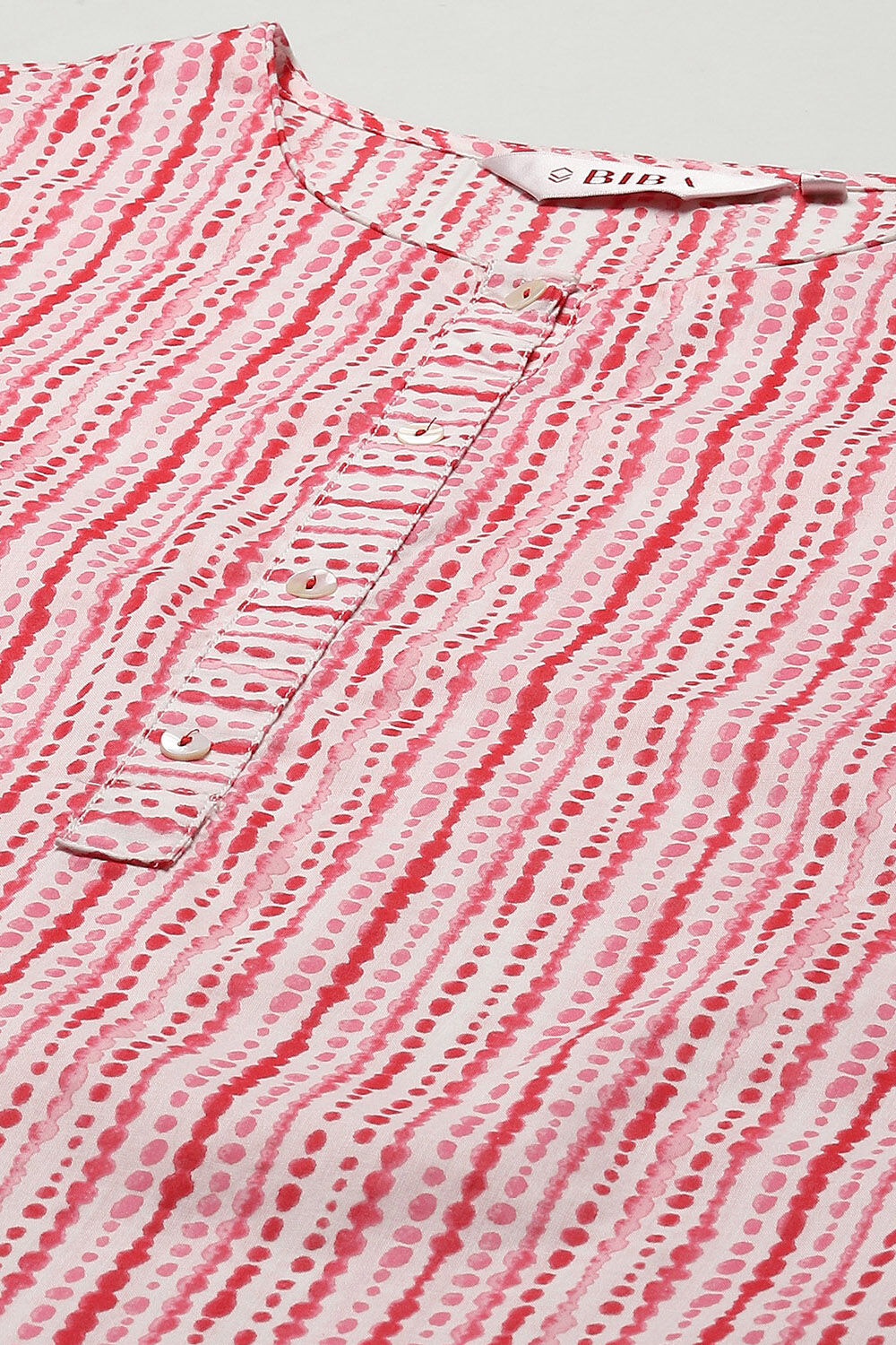 White Red Cotton Straight Suit Set image number 1