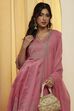 Pink Cotton Silk Anarkali Suit Set image number 1