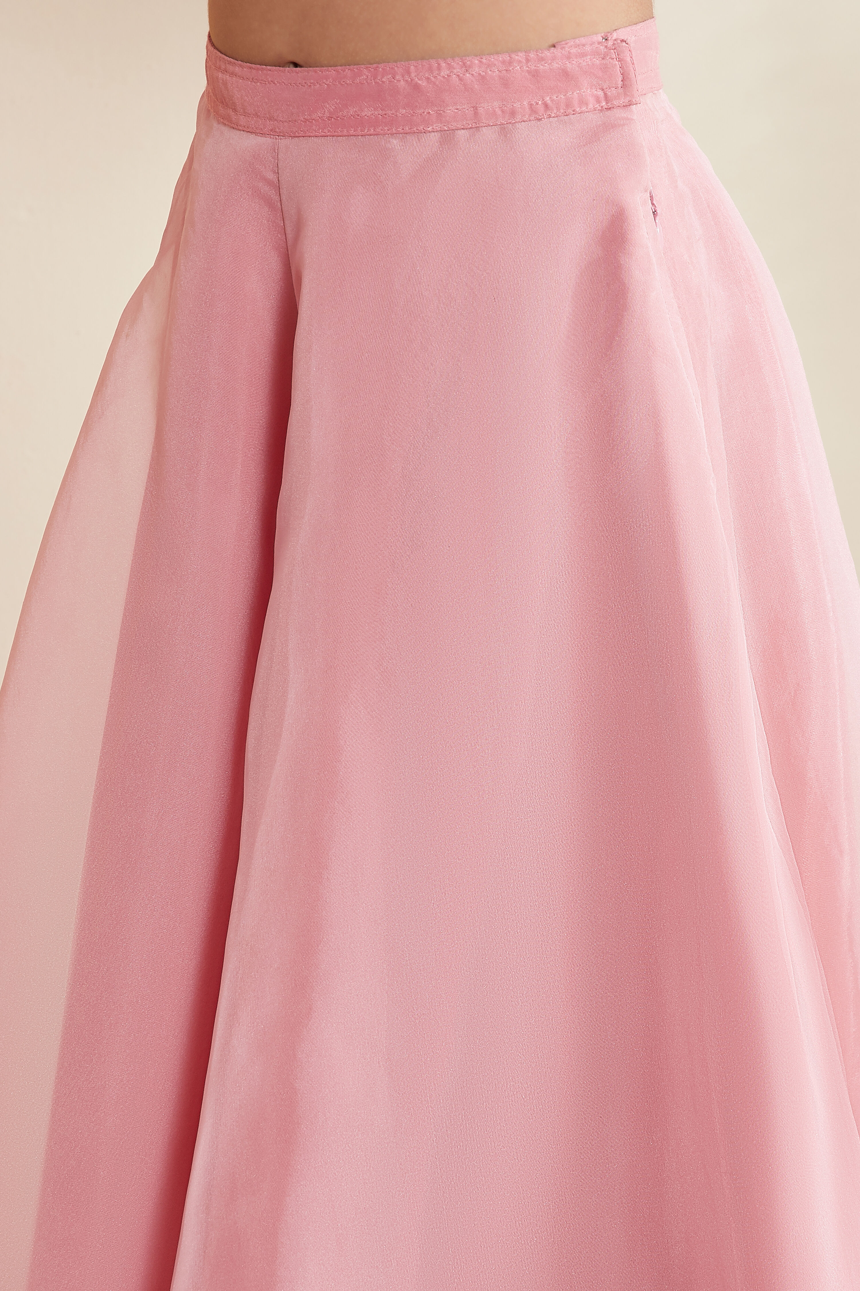 Peach Viscose Rayon Printed Front-Open Garara Kurta Set image number 2