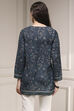 Indigo Polyester Straight Printed Short Kurta image number 3