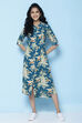 Peach Rayon A-line Printed Kurta Dress image number 3