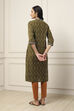 Green Cotton Printed Straight Kurta image number 3