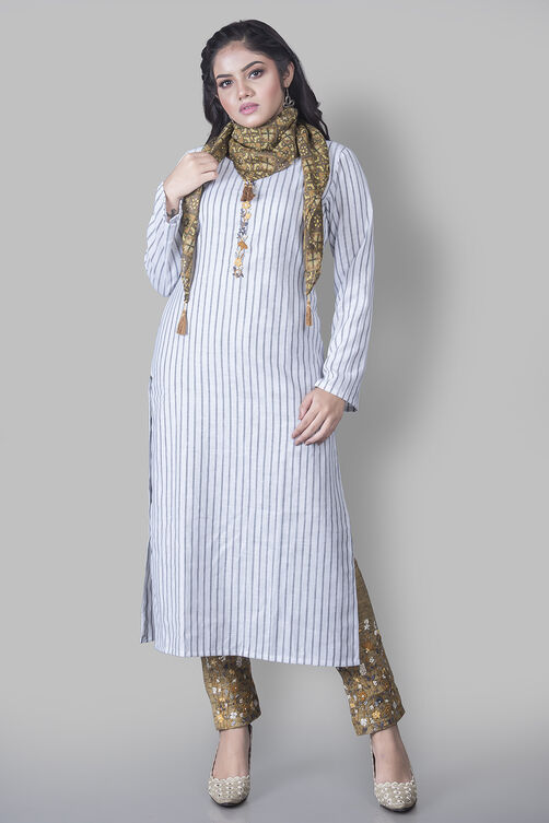 Grey Cotton Easy Stitch Suit Set image number 0