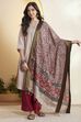 Red Chennur Silk Floral Printed Dupatta image number 6