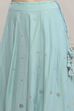 Powder Blue Cotton Printed Lehenga Set image number 2