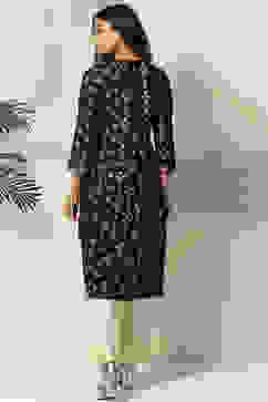 Navy Blue Rayon Straight Kurta Pants Set image number 4